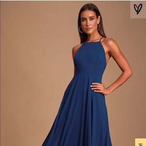 Lulus Mythical Kind of Love Navy Blue Maxi Dress